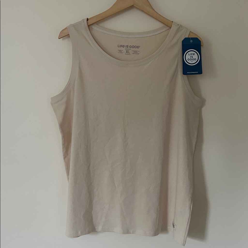 Life Is Good Brand Beige Sleeveless Top Life Is Good Brand Beige Sleeveless Top